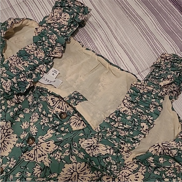 Evereve Lora Floral Green Sleeveless Top Women's M - Picture 12 of 12